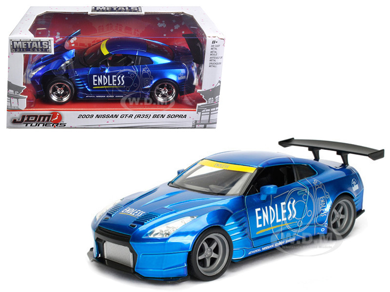 2009 Nissan GT-R R35 Ben Sopra Blue JDM Tuners 1/24 Diecast Model