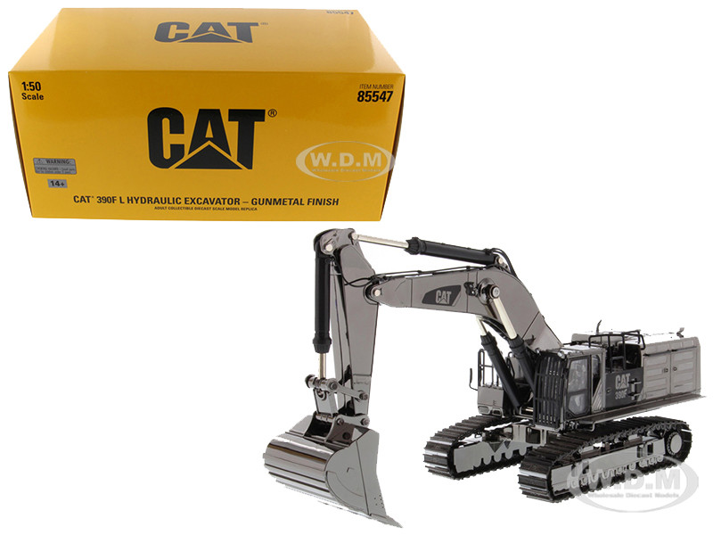 Diecast Masters 1:43 CAT Caterpillar 390F L Hydraulic Tracked Excavator Gunmetal "Commemorative Series" 1/50 Diecast Model by Diecast Masters