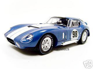 1965 Shelby Cobra Daytona Coupe #98 Blue Metallic with White Stripes 1/18 Diecast Model Car by Shelby Collectibles