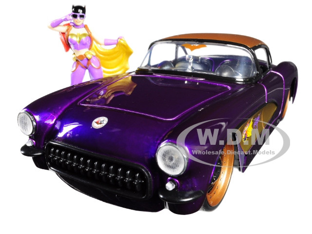 1957 Chevrolet Corvette Purple Batgirl Diecast Figure DC Comics