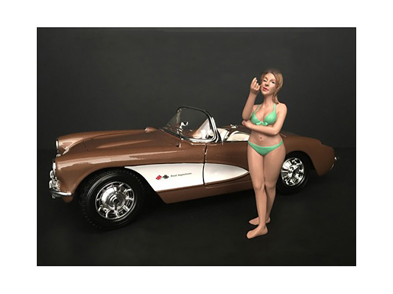 American Diorama 1:18 August Bikini Calendar Girl Figurine for 1/18 Scale Models by American Diorama
