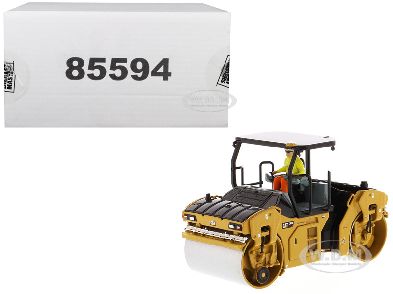 CAT Caterpillar CB-13 Tandem Vibratory Roller with ROPS (Roll Over Protective Structure) and Operator "High Line Series" 1/50 Diecast Model by Diecast