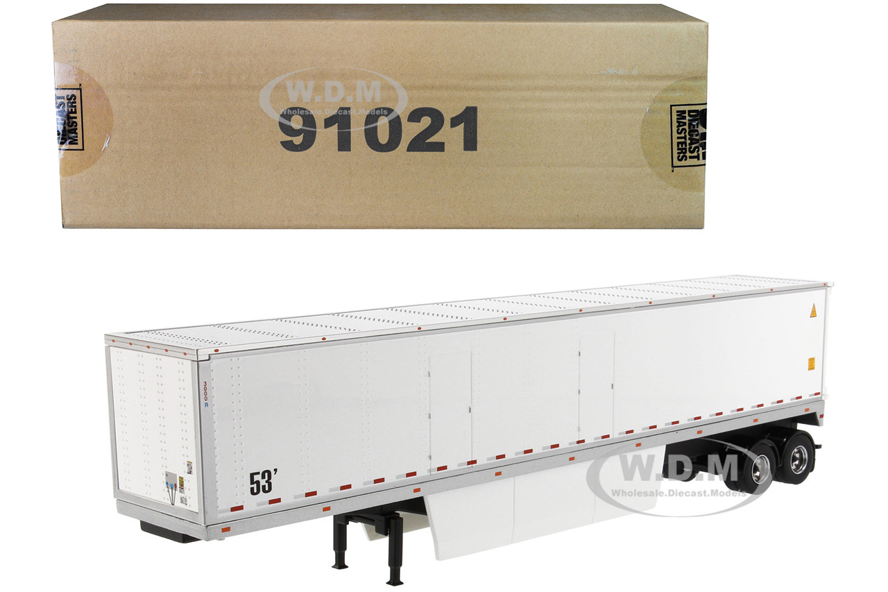 53' Dry Cargo Van Trailer White "Transport Series" 1/50 Diecast Model by Diecast Masters