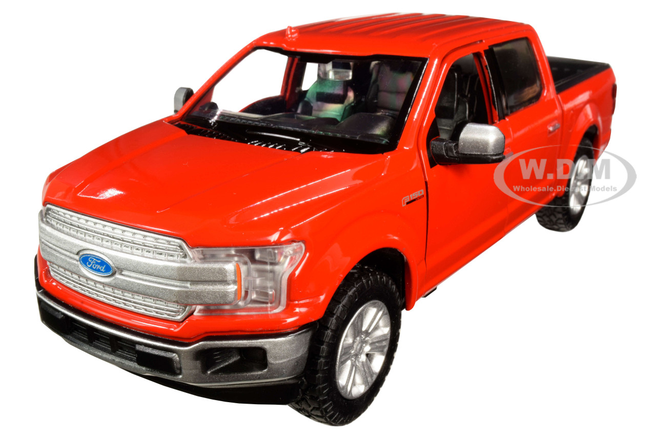 Motormax 1:24 2019 Ford F-150 Lariat Crew Cab Pickup Truck Red 1/24-1/27 Diecast Model Car by Motormax