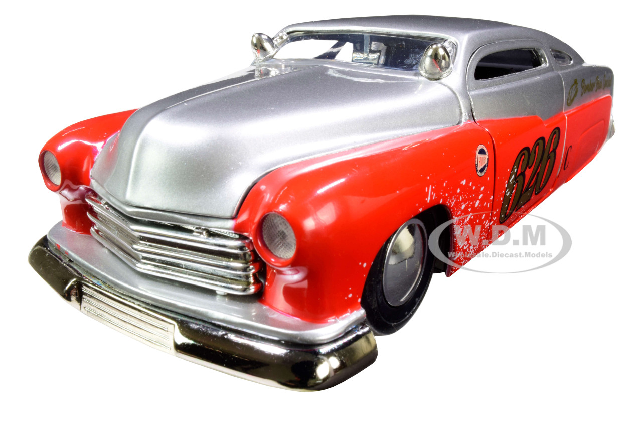 Jada 1:24 1951 Mercury Silver and Red #626 "Holley" "Bomber Bros Special" "Bigtime Muscle" 1/24 Diecast Model Car by Jada