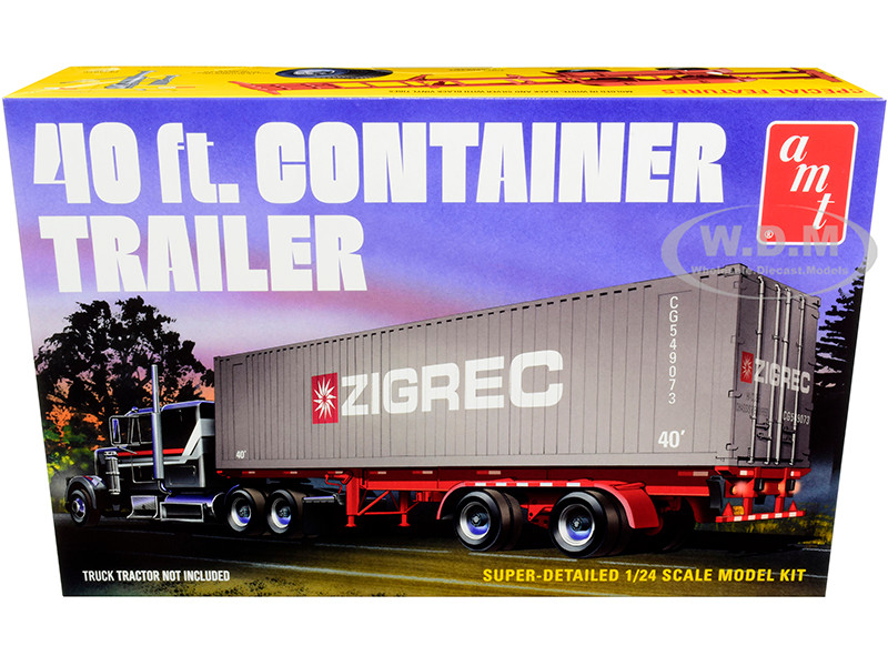 Skill 3 Model Kit 40' Container Trailer 1/24 Scale Model by AMT