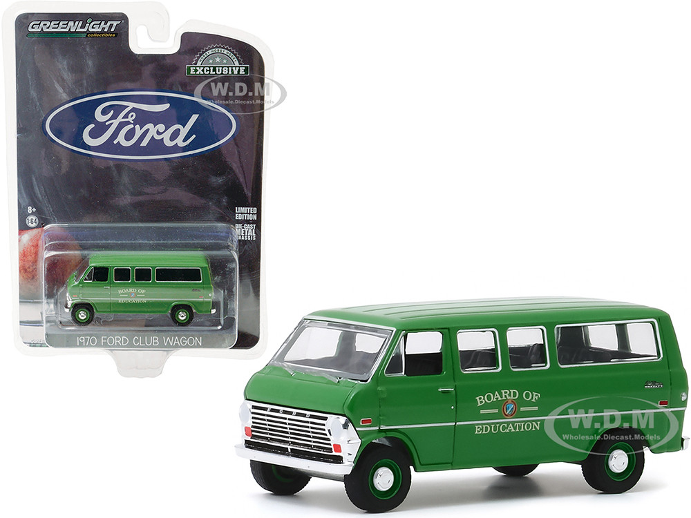1970 Ford Club Wagon Van "Board of Education" "Hobby Exclusive" Green 1:64 model Greenlight