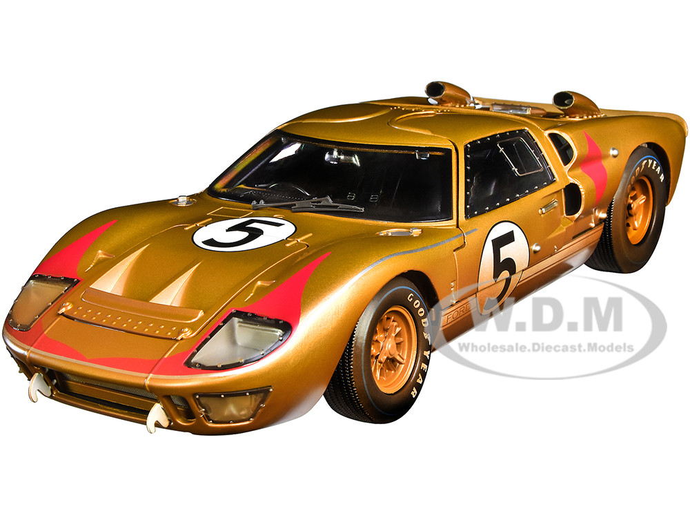 1966 Ford GT-40 MK II #5 Gold After Race (Dirty Version) 1/18 Diecast Model Car by Shelby Collectibles