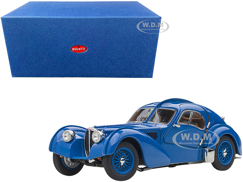 1938 Bugatti Type 57SC Atlantic Metal Wire Spoke Wheels Blue 1/43