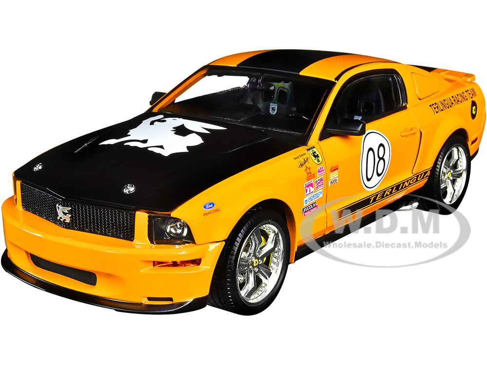 2008 Ford Shelby Mustang #08 "Terlingua" Orange and Black "Shelby Collectibles Legend" Series 1/18 Diecast Model Car by Shelby Collectibles