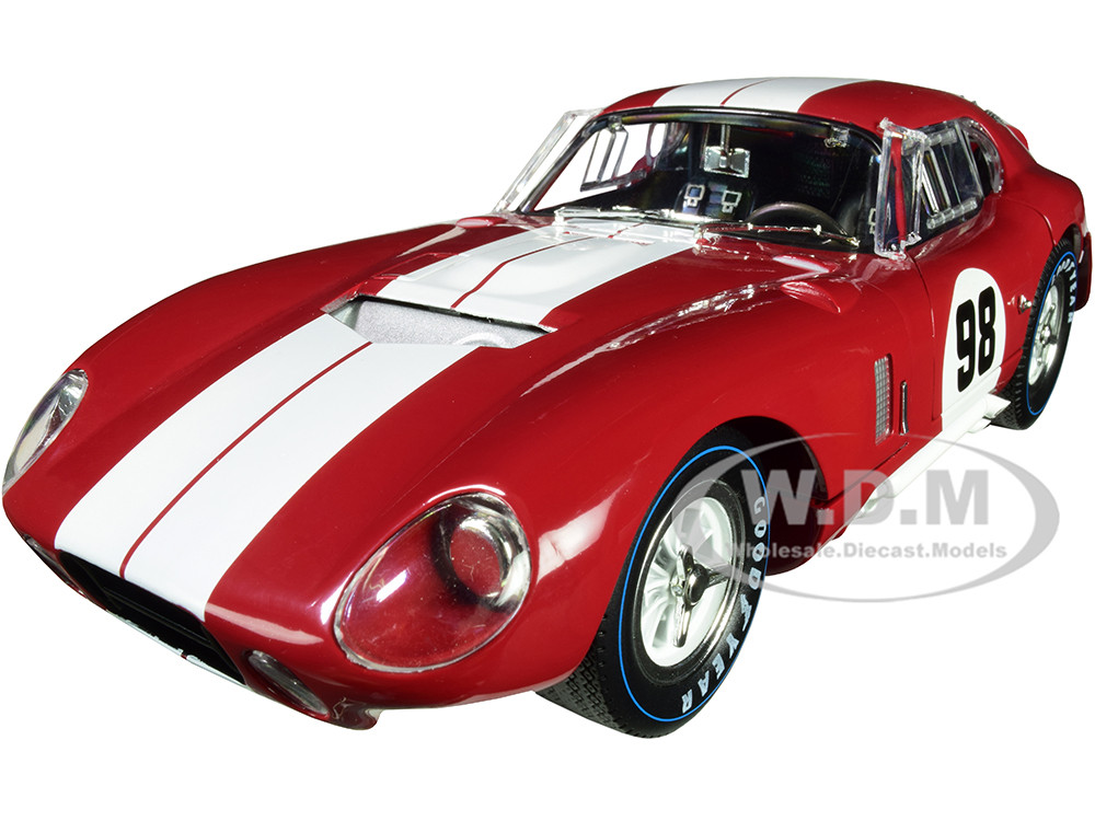 1965 Shelby Cobra Daytona Coupe #98 Red with White Stripes 1/18 Diecast Model Car by Shelby Collectibles