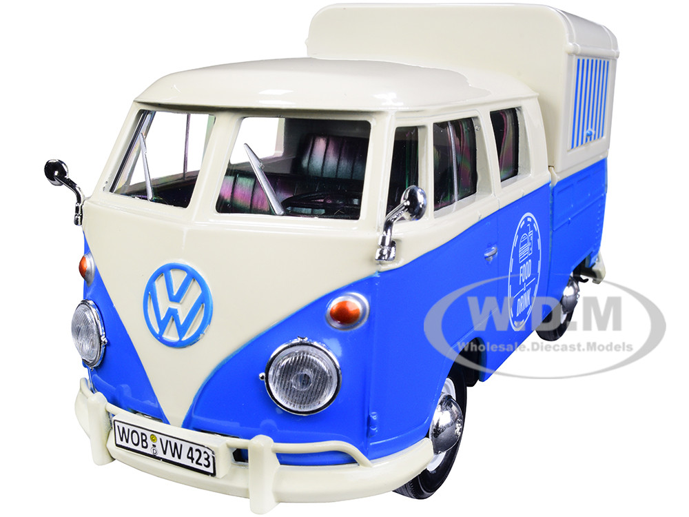 Volkswagen Type 2 (T1) Pickup Food Truck and Blue 1:24 diecast model Motormax