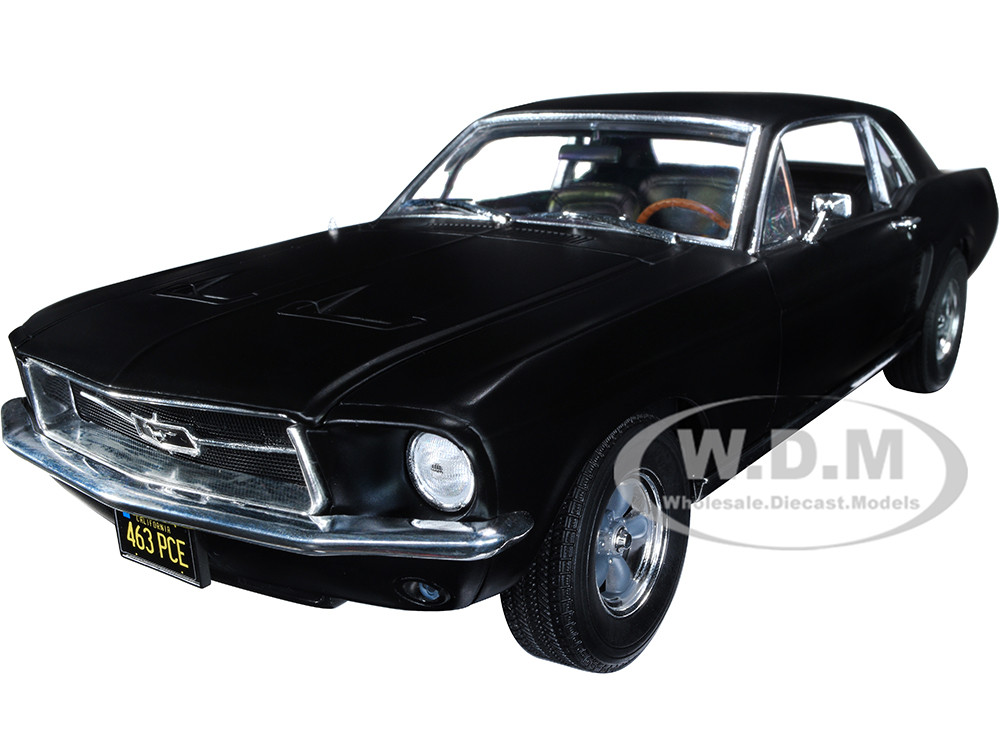 1967 Ford Mustang Coupe Matt Black (Adonis Creed's) "Creed" (2015) Movie 1/18 Diecast Model Car by Greenlight