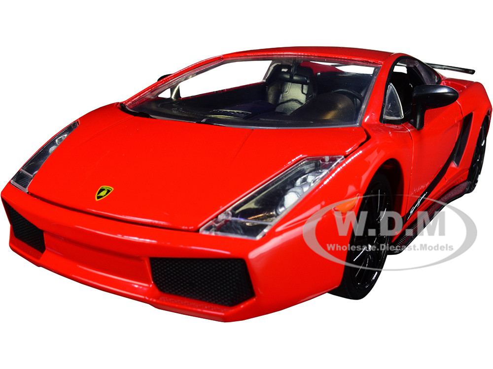 Jada 1:24 Lamborghini Gallardo Superleggera Red with Black Stripes "Hyper-Spec" Series 1/24 Diecast Model Car by Jada