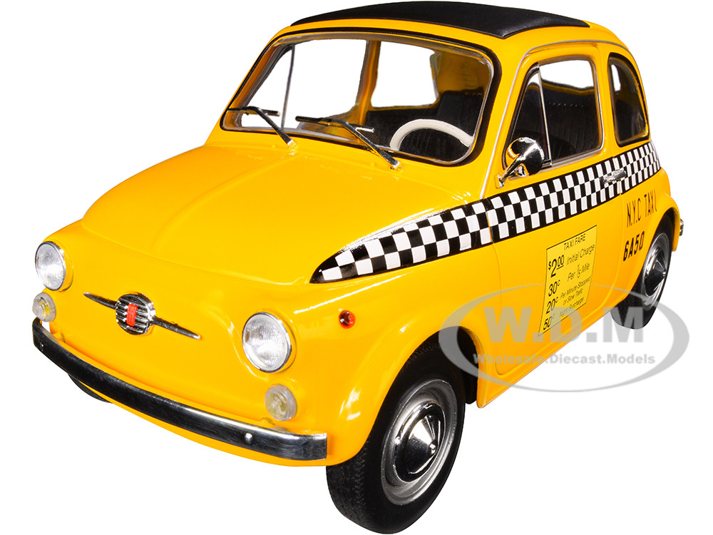 1965 Fiat 500 L "NYC Taxi" New York City Yellow 1:18 model Solido