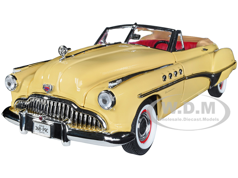 1949 Buick Roadmaster Convertible (Charlie Babbitt's) Yellow with Red Interior "Rain Man" (1988) Movie 1/18 Diecast Model Car by Greenlight