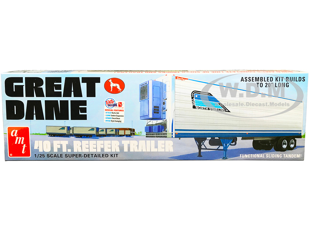 Skill 3 Model Kit Great Dane 40 Ft. Reefer Refrigerated Trailer 1/25 Scale Model by AMT