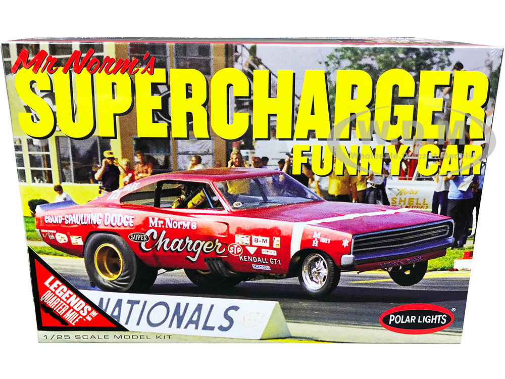 Polar Lights 1:24 Skill 2 Model Kit 1969 Dodge Charger Funny Car "Mr. Norm's Supercharger" "Legends of the Quarter Mile" 1/25 Scale Model by Polar Lights