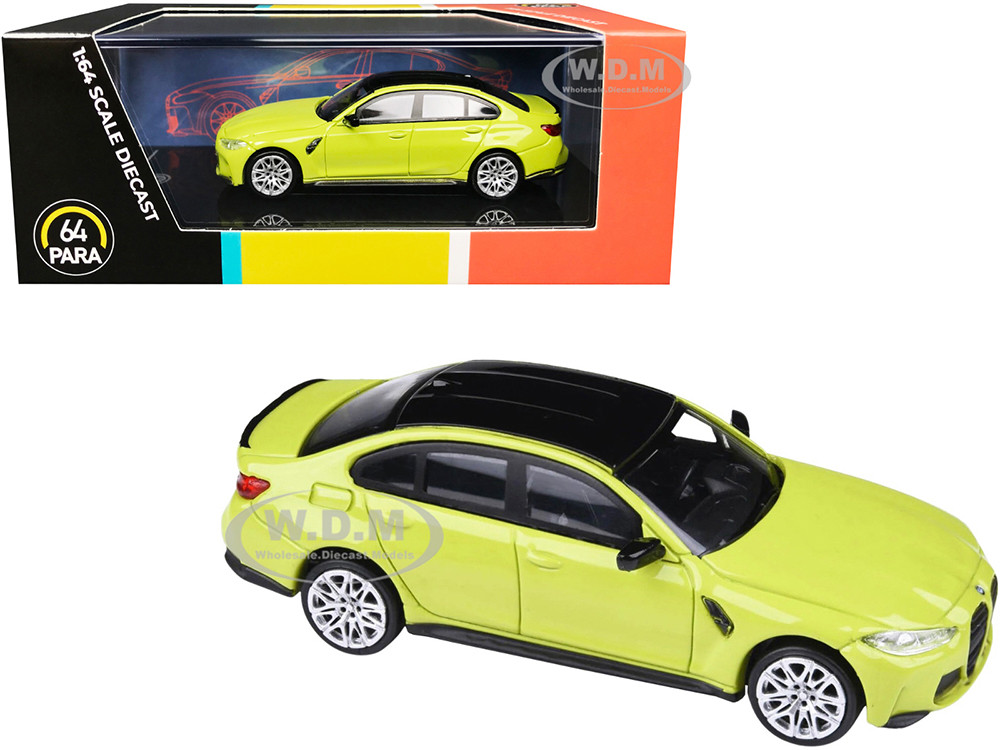 Bmw M3 (G80) Sao Paulo Yellow With Black Top 1/64 Diecast Model Car By Paragon …