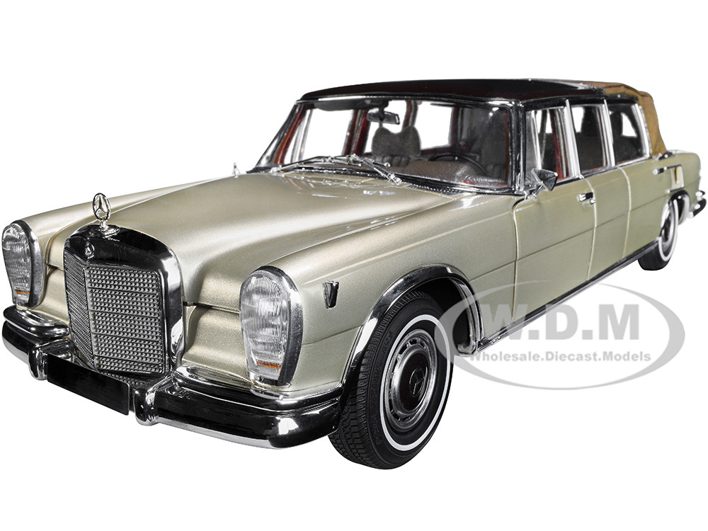 Cmc 1:18 1965-1981 Mercedes Benz 600 Pullman (W100) Landaulet Limousine Convertible with Functional Softtop Gold Limited Edition to 800 pieces Worldwide 1/18 D