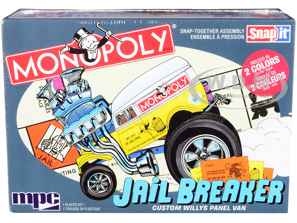Skill 1 Snap Model Kit Custom Willys Panel Van Jail Breaker Monopoly 1/25 Scale…