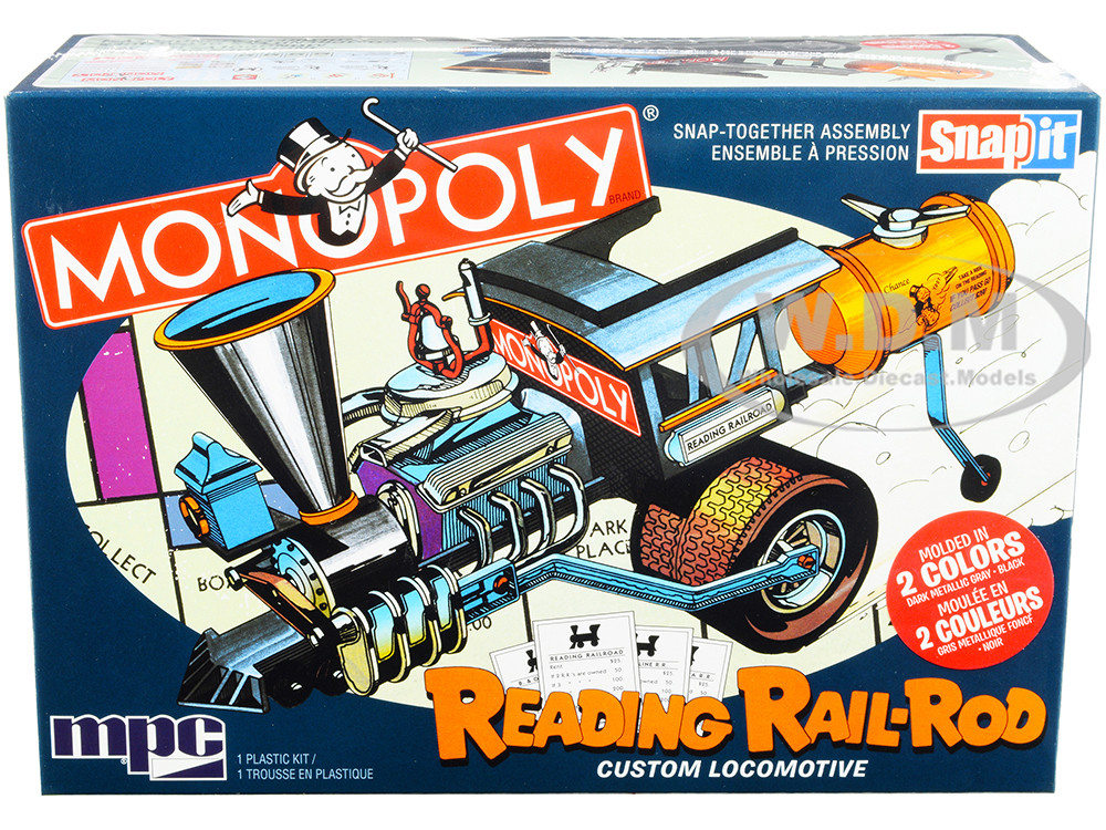 Skill 1 Snap Model Kit Reading Rail Rod Custom Locomotive Monopoly 1/25 Scale M…