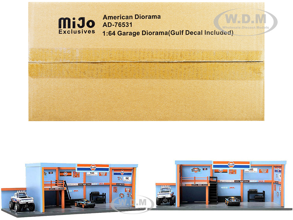 "Garage Diorama" Diorama with Decals for 1/64 Scale Models by American Diorama