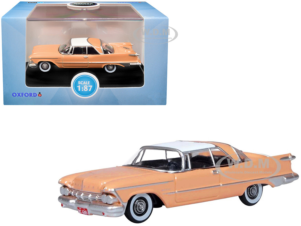 Oxford Diecast 1:87 1959 Chrysler Imperial Crown 2 Door Hardtop Persian Pink with White Top 1/87 (HO) Scale Diecast Model Car by Oxford Diecast