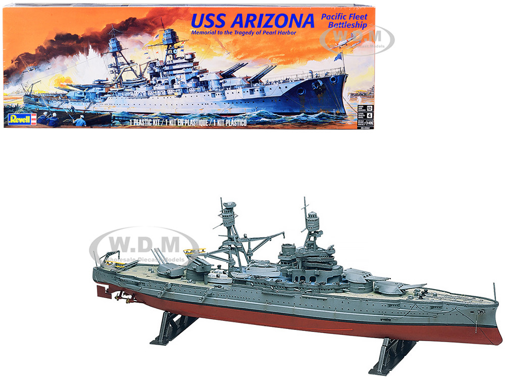 Revell Level 4 Model Kit USS Arizona Pacific Fleet Battleship "Memorial to the Tragedy of Pearl Harbor" 1/426 Scale Model by Revell