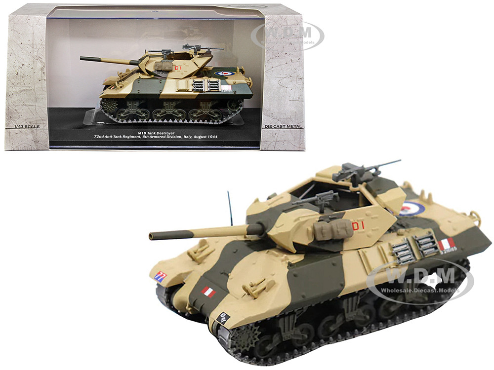 M10 Tank Destroyer D1 #77 "U.S.A. 72nd Anti-Tank Regiment, 6th Armored Division, Italy, August 1944" 1/43 Diecast Model by AFVs of WWII