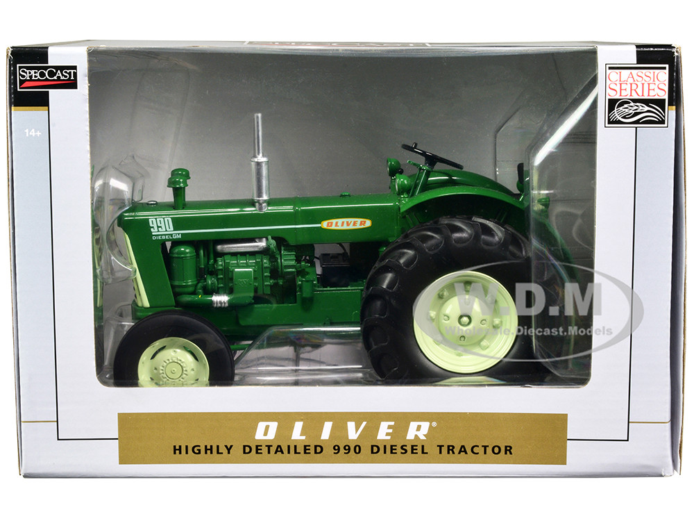Oliver 990 Wide Front Diesel Tractor Green "Classic Series" 1/16 Diecast Model by SpecCast