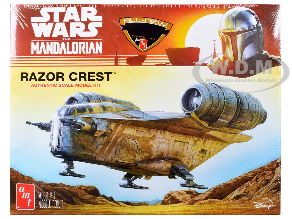 Skill 2 Model Kit Razor Crest Spaceship "Star Wars: The Mandalorian" 1/72 Scale Model by AMT