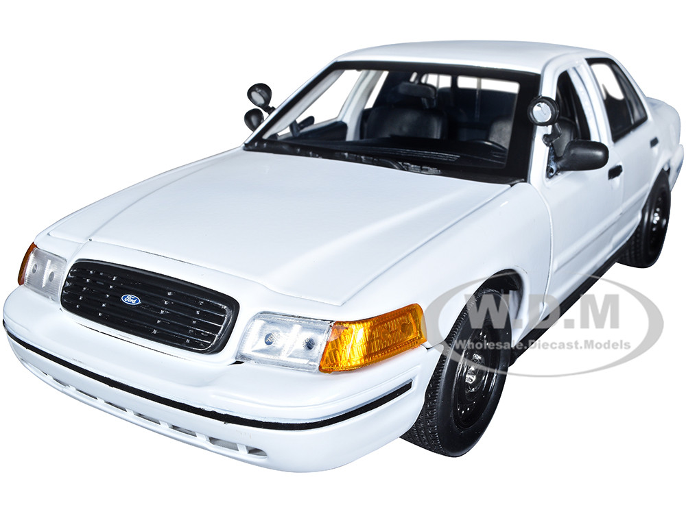 2001 Ford Crown Victoria Police Car Unmarked White "Custom Builder's Kit" Series 1/18 Diecast Model Car by Motormax
