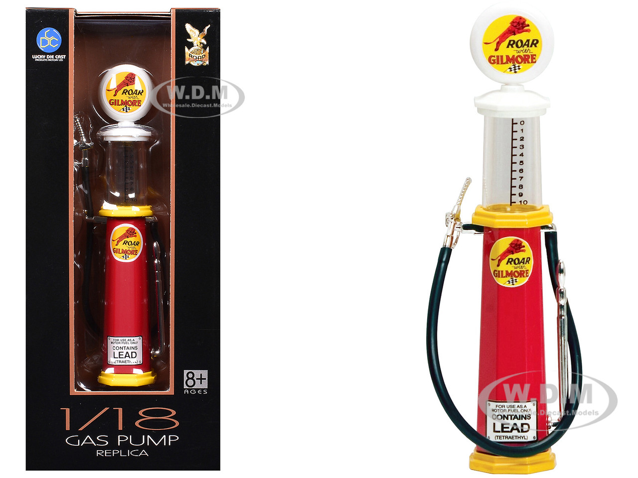 Roar Gilmore Gasoline Vintage Gas Pump Cylinder 1/18 Diecast Replica by Road Signature