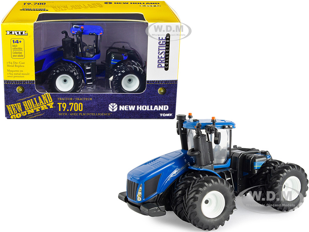 Ertl Tomy 1:64 New Holland T9.700 Tractor with Dual Wheels Blue with AVEC PLM Intelligence 1/64 Diecast Model by ERTL TOMY