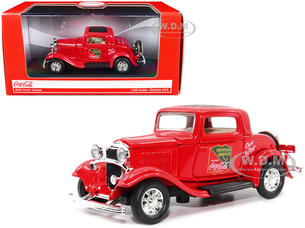 Motor City Classics 1:43 1932 Ford Coupe "Coca-Cola" Red with Black Top 1/43 Diecast Model Car by Motor City Classics