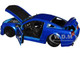 2006 Ford Mustang GT Blue Metallic Matt Black Hood Stripes Bigtime Muscle Series 1/24 Diecast Model Car Jada 34195