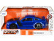 2006 Ford Mustang GT Blue Metallic Matt Black Hood Stripes Bigtime Muscle Series 1/24 Diecast Model Car Jada 34195