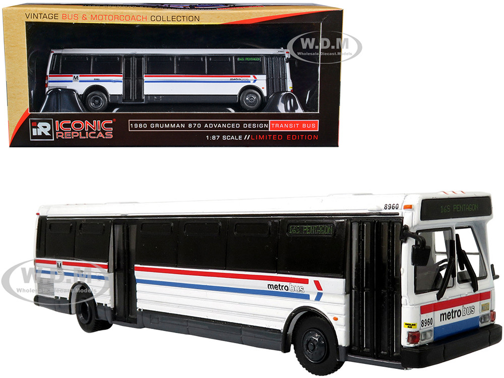 1980 Grumman 870 Advanced Design Transit Bus WMATA (Washington Metropolitan Area Transit Authority) Metro Bus "16S Pentagon" "Vintage Bus & Motorcoach