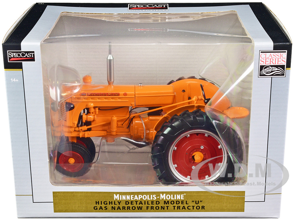 Minneapolis Moline Model U Narrow Front Tractor Orange "Classic Series" 1/16 Diecast Model by SpecCast