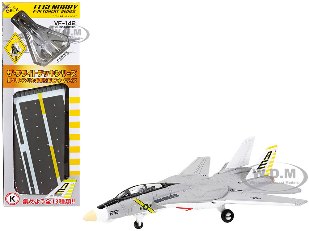 Grumman F-14B Tomcat Fighter Aircraft "VF-142 Ghostriders" and Section K of USS Enterprise (CVN-65) Aircraft Carrier Display Deck "Legendary F-14 Tomc