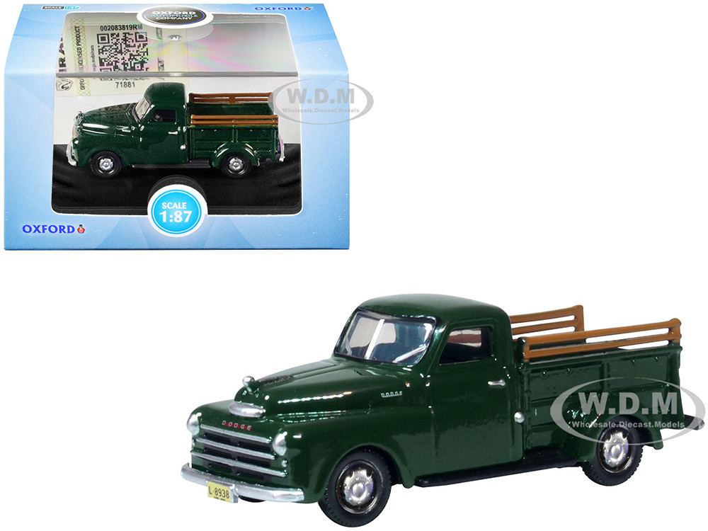 Oxford Diecast 1:87 1948 Dodge B-1B Pickup Truck Dark Green 1/87 (HO) Scale Diecast Model Car by Oxford Diecast