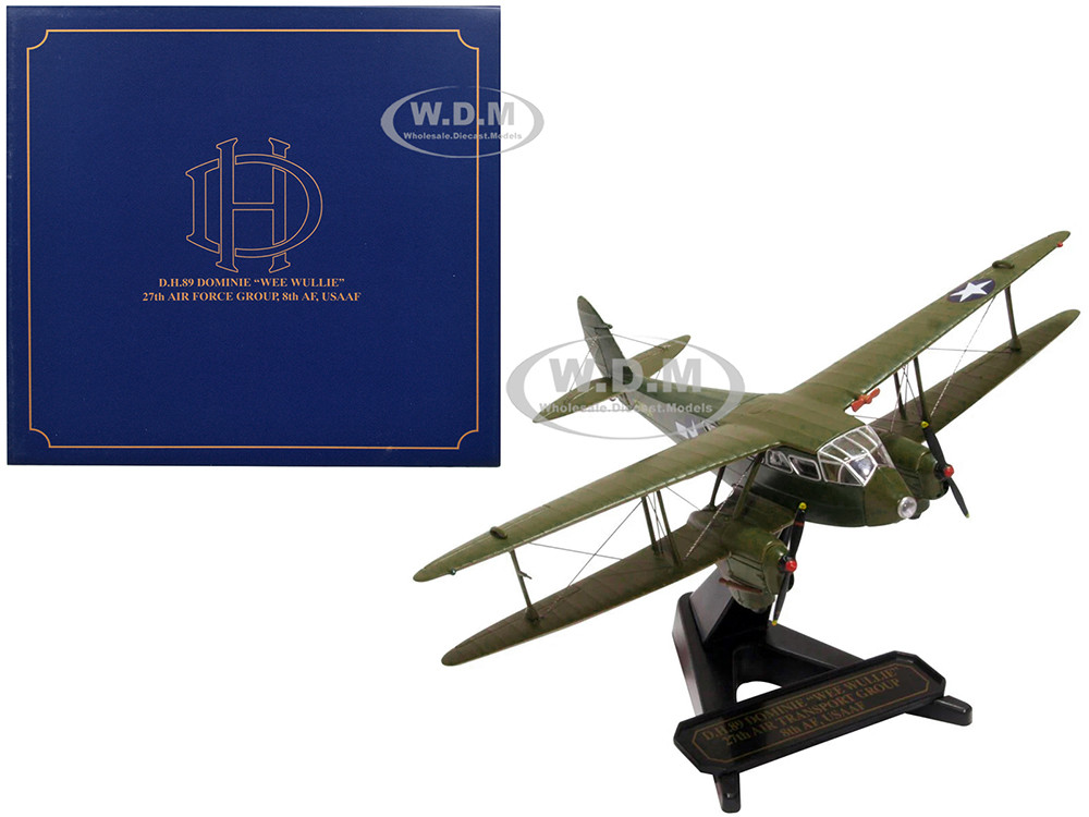 De Havilland D.H.89 Dominie Dragon Rapide Aircraft "Wee Wullie" "27th Air Force Group, 8th AF, USAAF" 1/72 Diecast Model Airplane by Oxford Diecast