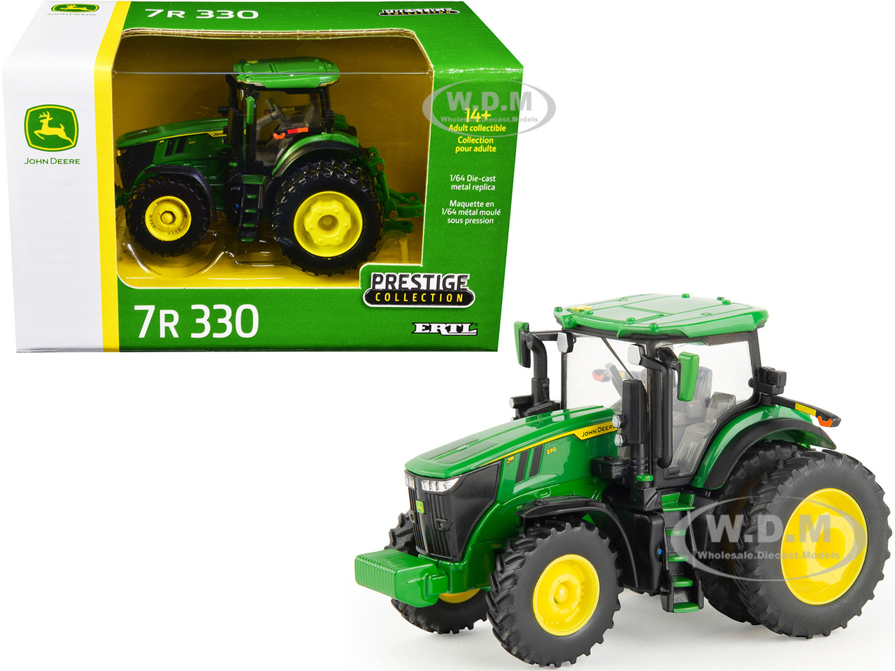 Ertl Tomy 1:64 John Deere 7R 330 Tractor Green "Prestige Collection" 1/64 Diecast Model by ERTL TOMY