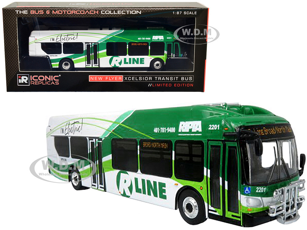 New Flyer Xcelsior Charge NG Electric Transit Bus RIPTA (Rhode Island Public Transit Authority) "R Line Broad/North Main" "The Bus & Motorcoach Collec