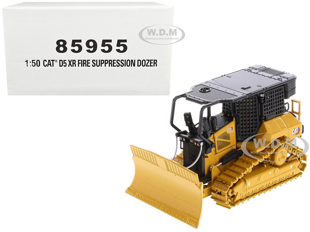 Diecast Masters 1:43 CAT Caterpillar D5 XR Fire Suppression Track Type Dozer Yellow "High Line" Series 1/50 Diecast Model by Diecast Masters