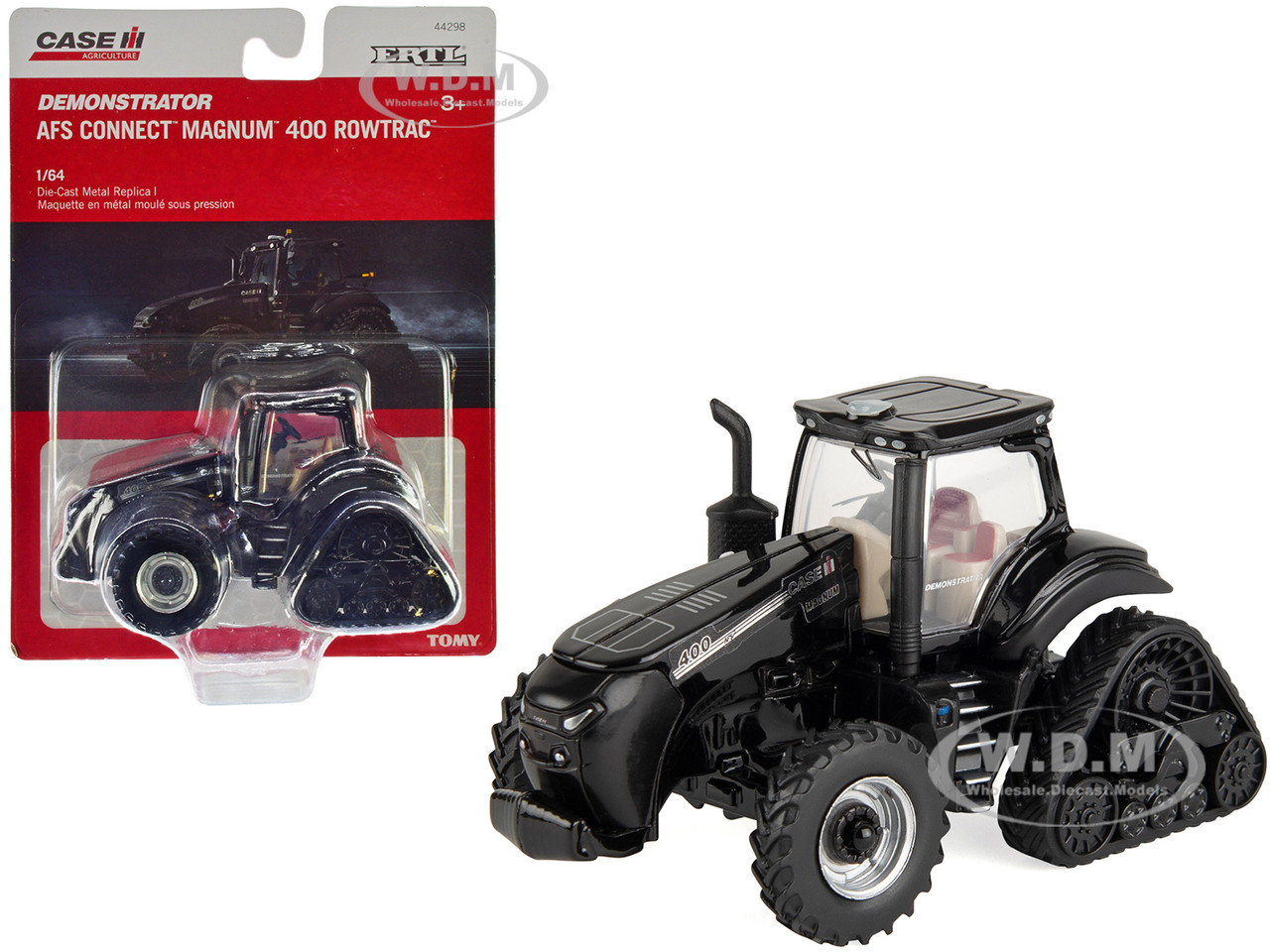 Ertl Tomy 1:64 Case IH AFS Connect Magnum 400 RowTrac "Demonstrator" Half-Tracked Tractor Black "Case IH Agriculture" 1/64 Diecast Model by ERTL TOMY