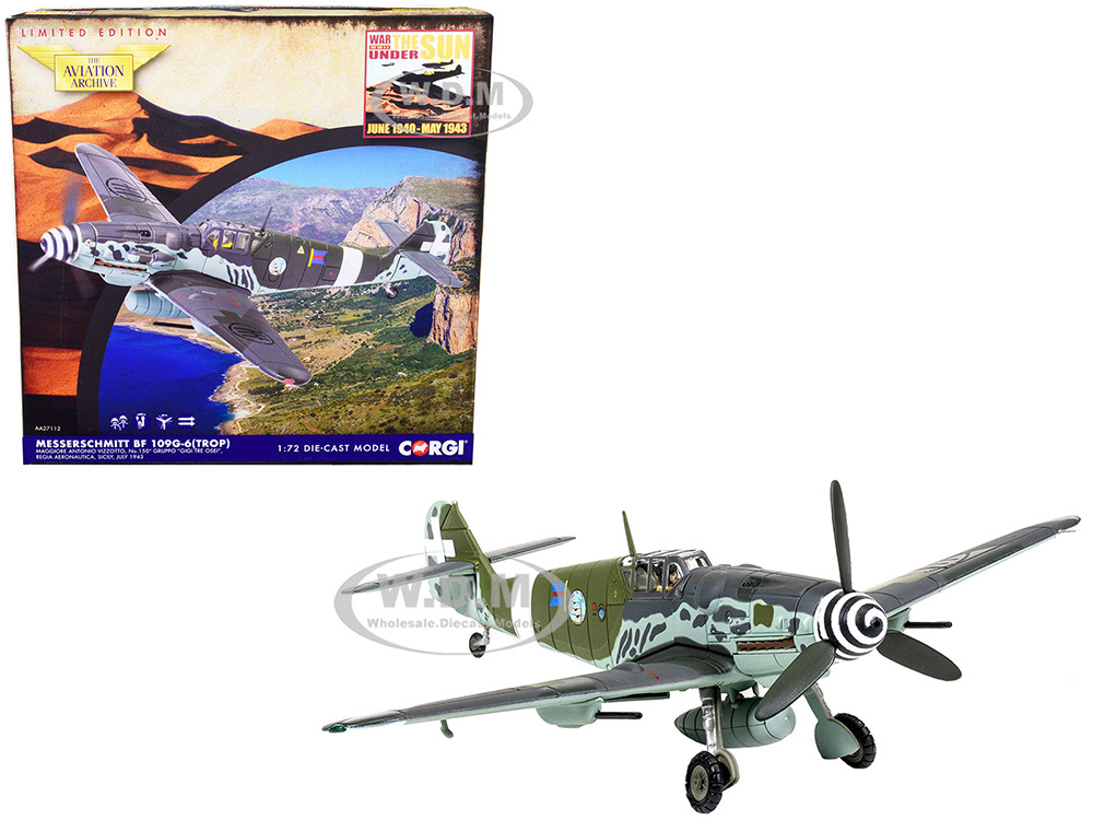 Messerschmitt Me109G-6 (Trop) Fighter Aircraft "Maggiore Antonio Vizzotto, 150 Gruppo Gigi Tre Osei, Regia Aeronautica, Sicily" (July 1943) "The Aviat