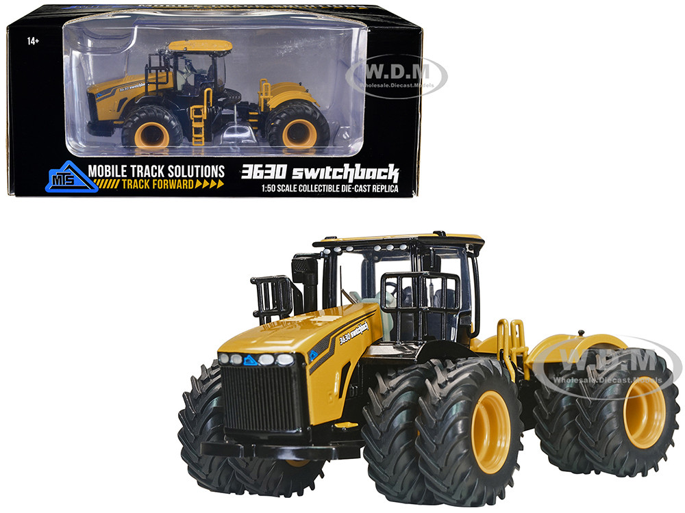 Mobile Track Solutions 3630 Switchback Articulating Tractor with Dual Wheels Yellow 1/50 Diecast Model by SpecCast