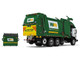 Mack TerraPro Waste Management Refuse Garbage Truck with Heil Half Pack Freedom Front End Loader and CNG Tailgate White and Green with Garbage Bin 1/34 Diecast Model First Gear 10-4006D